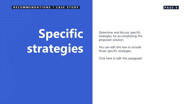Specific Strategies Editable Slide with Blue & White Background