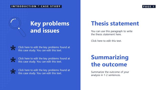 Thesis Statement Slide for Case Study Template