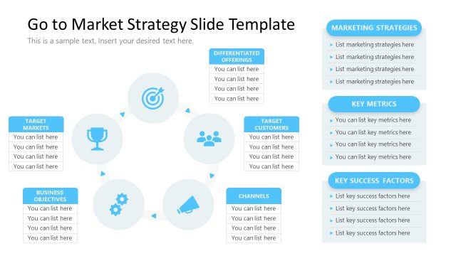 White Background Go to Market Slide with Clipart Icons