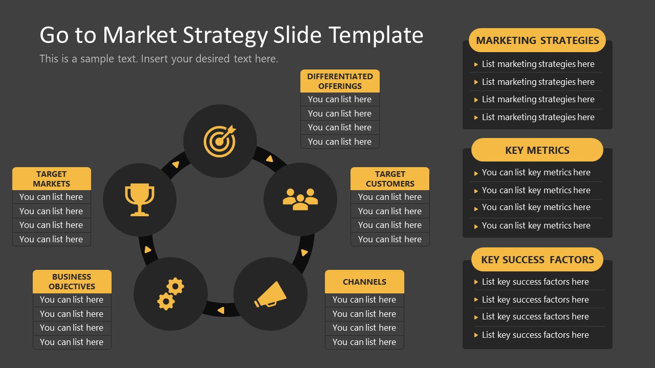 PPT Slide Template for Go to Market Strategy 