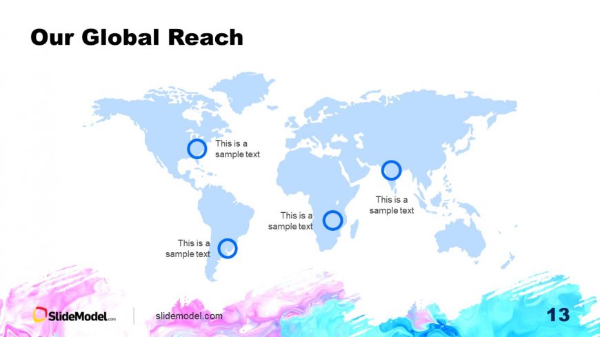 PPT Slide for Global Reach Presentation with Map