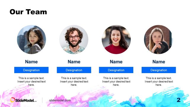 Our Team Presentation Slide with Aquarelle Background