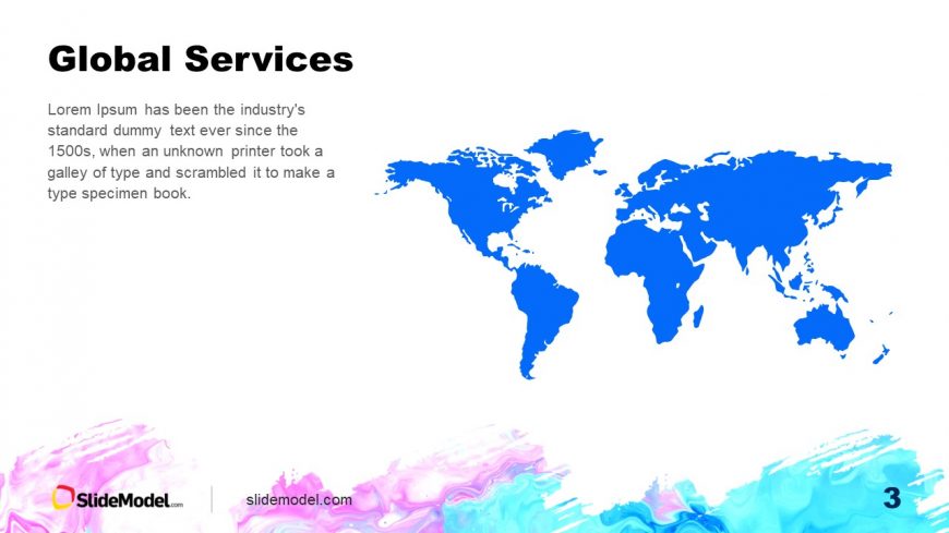 PowerPoint Aquarelle Background Global Services Slide