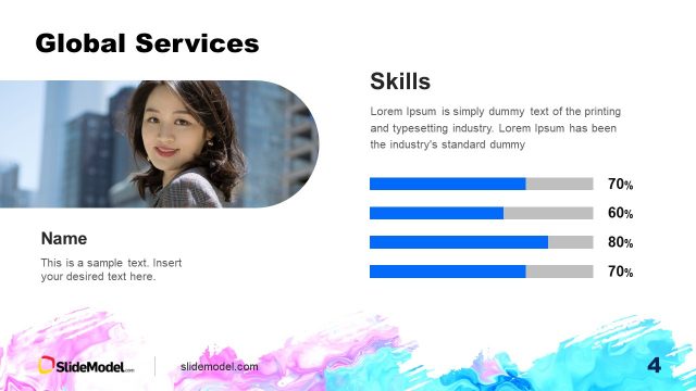 Global Services Template Slide – Aquarelle PPT Background