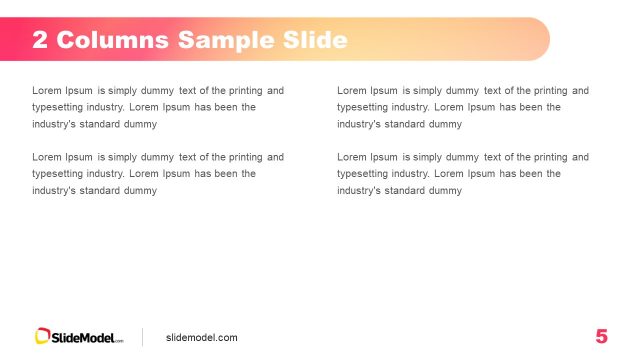 2 Columns Sample Slide with Gradient Background