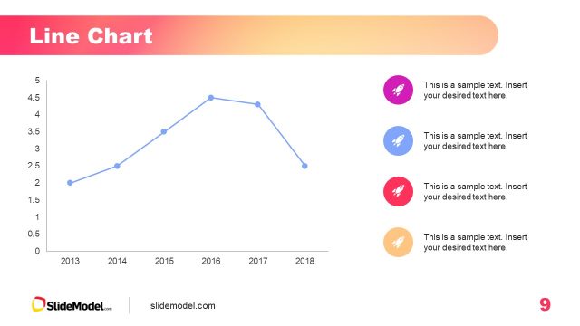 Editable Line Chart Slide for PPT