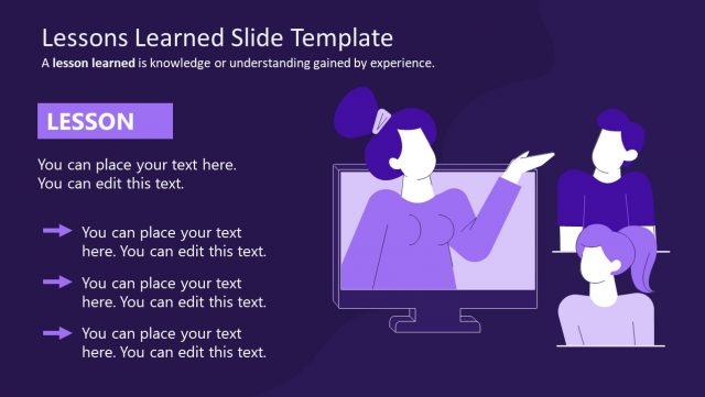 Key Lessons Background Dark Background Slide for Lessons Learned Presentation - SlideModel