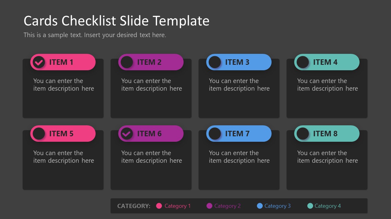 Free Checklist Template Slide for PowerPoint