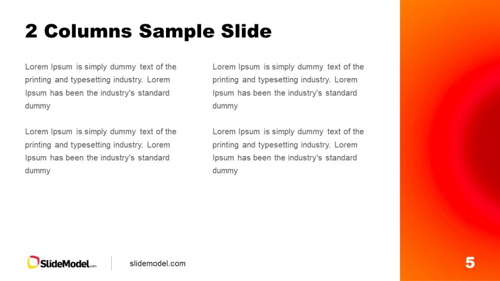 Two Column Slide with Sunset Background - SlideModel