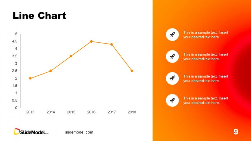 PPT Slide Design for PowerPoint with Line Chart