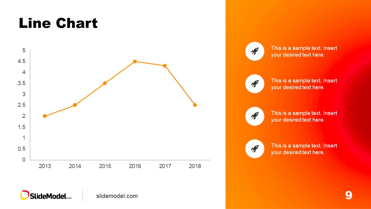 PPT Slide Design for PowerPoint with Line Chart