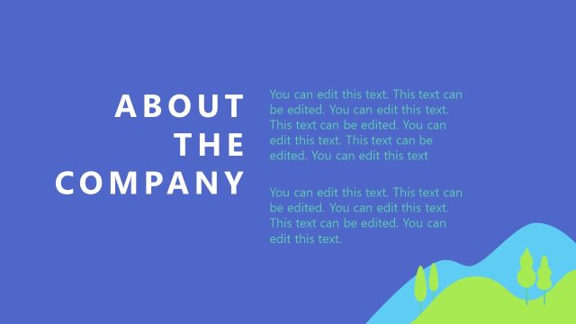 About the Company Slide with Placeholder Text