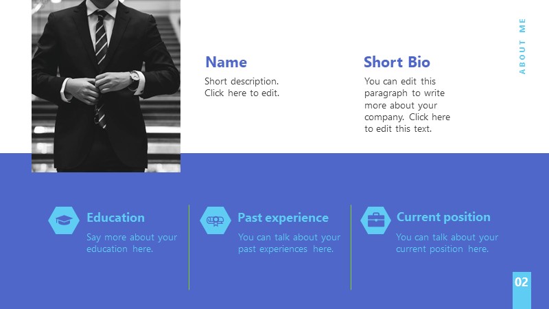 Free About Me Slide Template For PowerPoint Google Slides