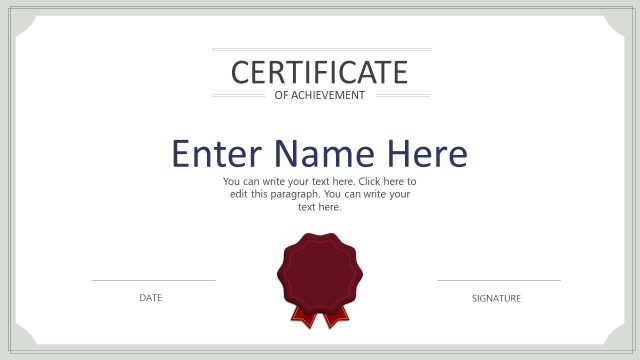 PPT Certificate Slide Template for Presentation
