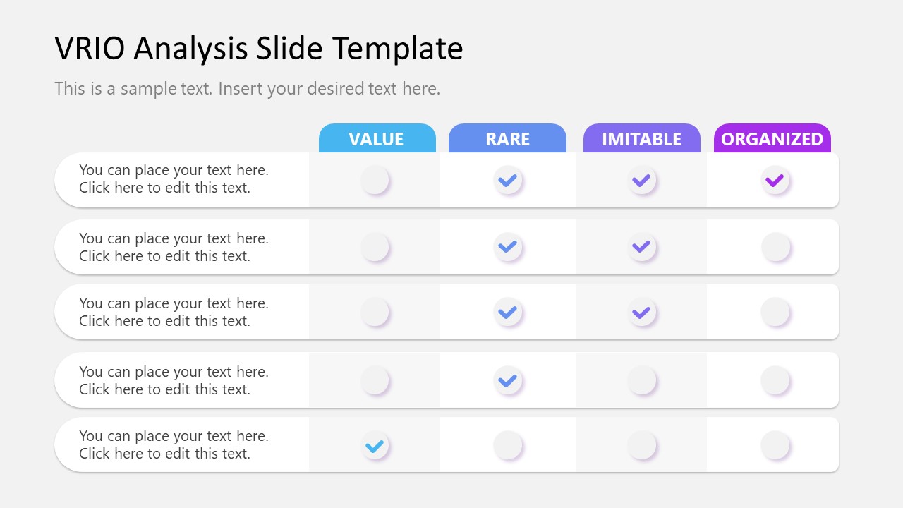 Free Vrio Analysis Slide Template For Powerpoint