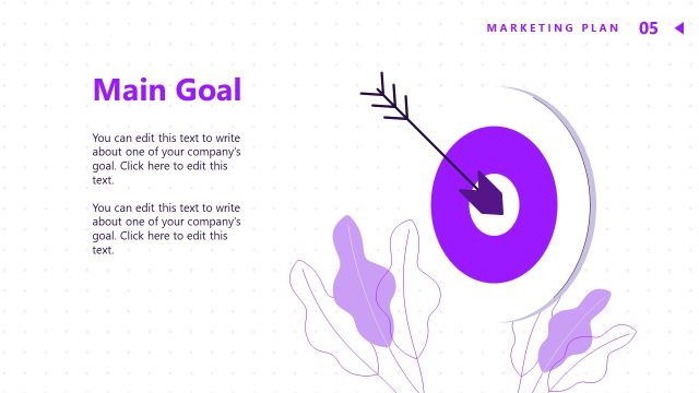 Free Marketing Plan Template Slide for Main Goal
