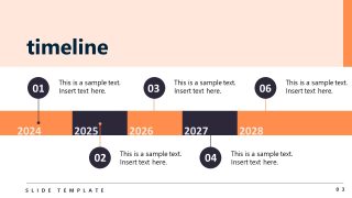 Creative Five Year Timeline with Number Segments