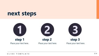 Next Steps Presentation Slide with Circular Numberings