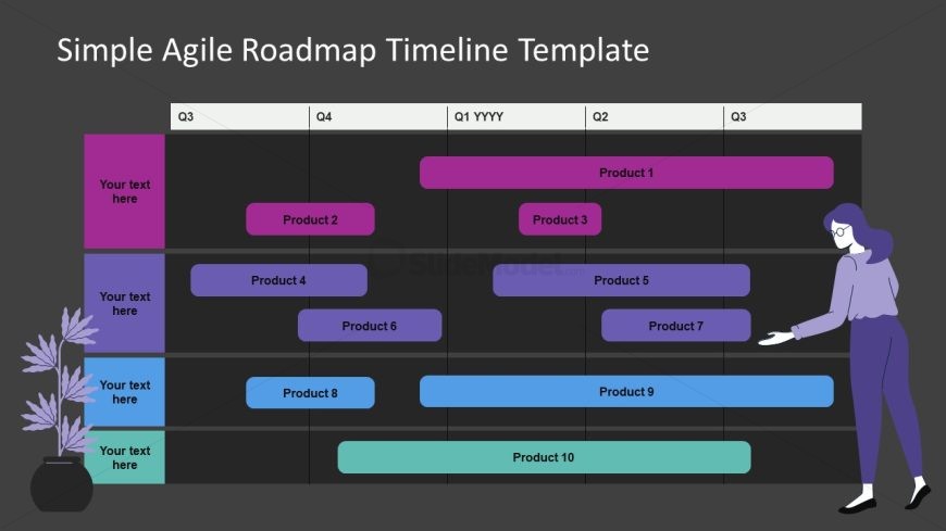 PPT Slide Template for Agile Roadmap - Free Template