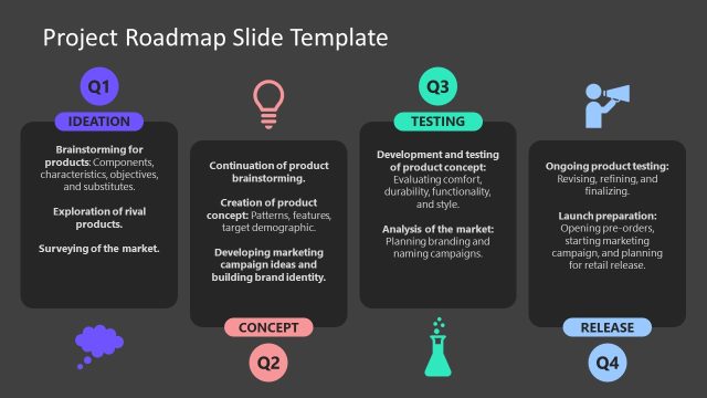 Free Project Roadmap Slide with Four Columns