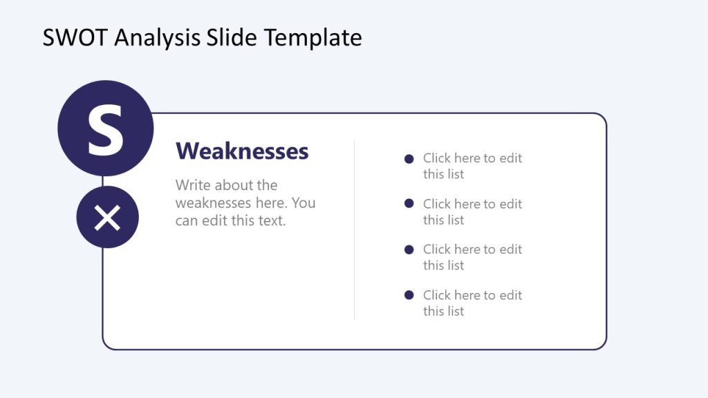 Weaknesses Editable Free Slide - SWOT Presentation Template - SlideModel