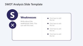 SWOT Analysis Template - Free Slide for Weaknesses