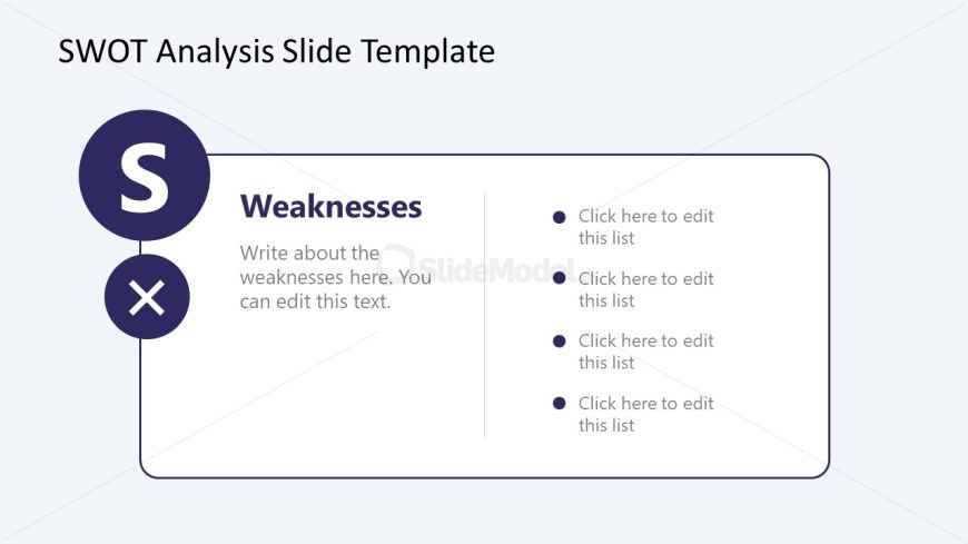 SWOT Analysis Template - Free Slide for Weaknesses