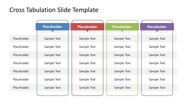 PPT Slide Template with Crosstabs Diagram