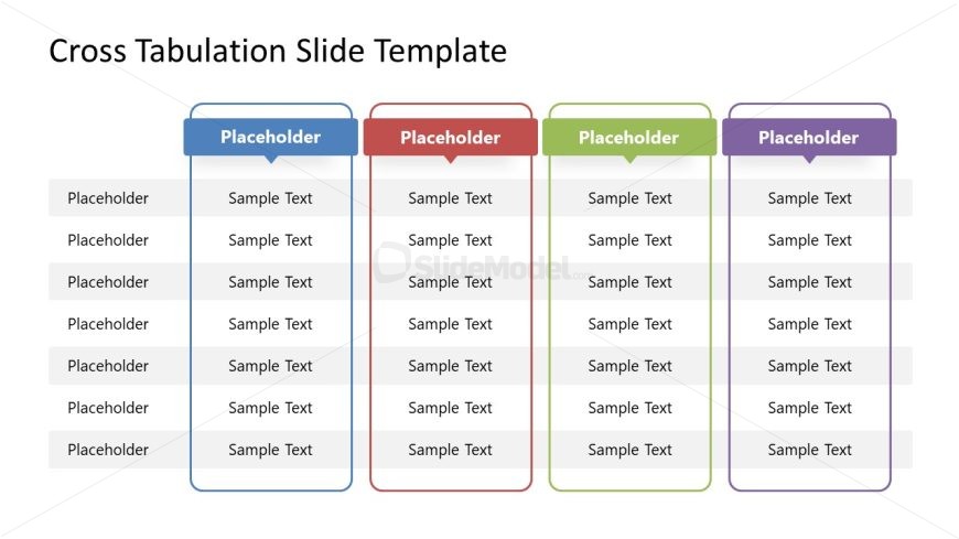 Free Crosstabs Diagram Slide Template for PowerPoint