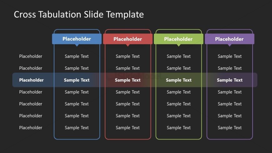 Free Editable Crosstabs Presentation Slide Template - Dark Background