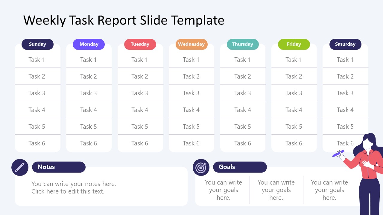 Free Weekly Task Report Template for PowerPoint 
