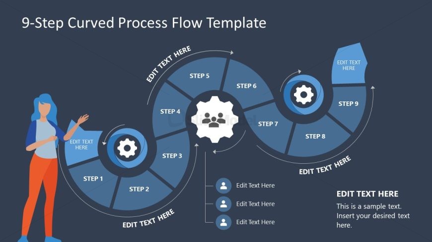 PPT Curved Process Flow Diagram Slide Template