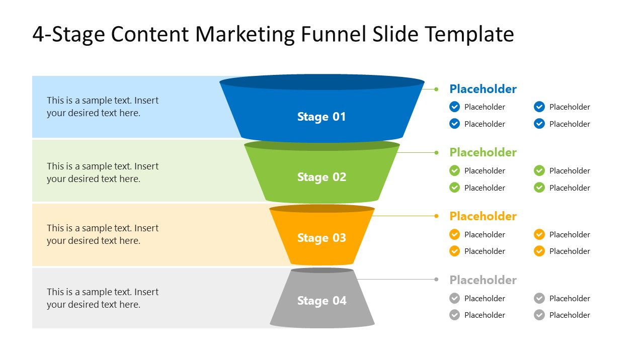4-Stage Content Marketing Funnel Presentation Template 