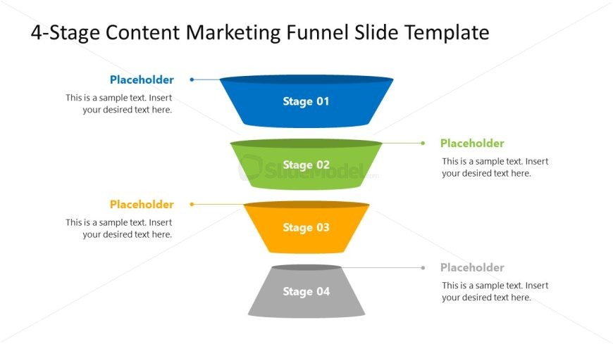 Editable 4-Stage Content Marketing Funnel Template for PowerPoint 