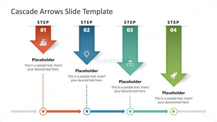 Cascade Arrows Template Slide 