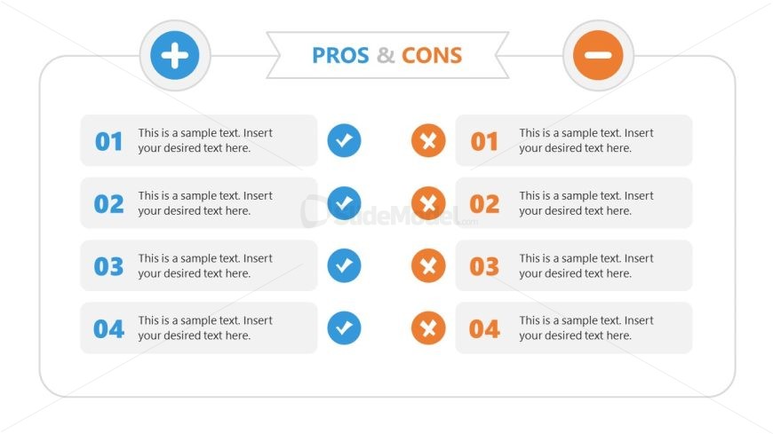 Editable Pros and Cons Slide Template for PowerPoint