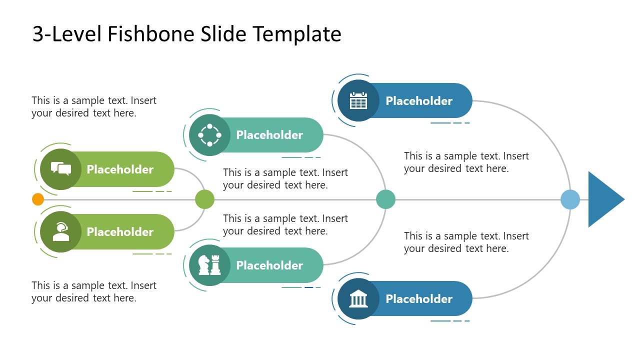 Editable Fishbone Slide Template with Text Boxes