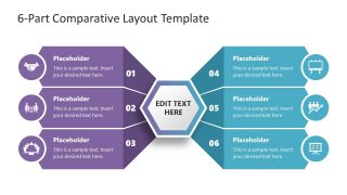 Free 6-Part Comparative Layout PowerPoint Slide