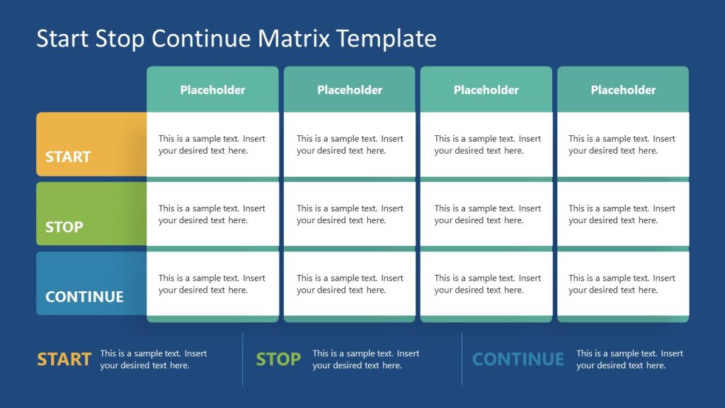 Free Start Stop Continue Matrix PowerPoint Slide - SlideModel