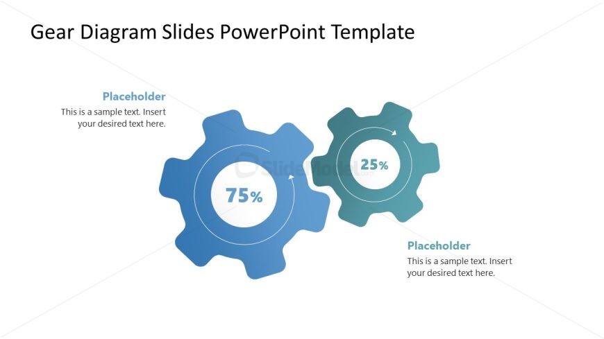 Two Segment Gear Diagram Slide for PPT