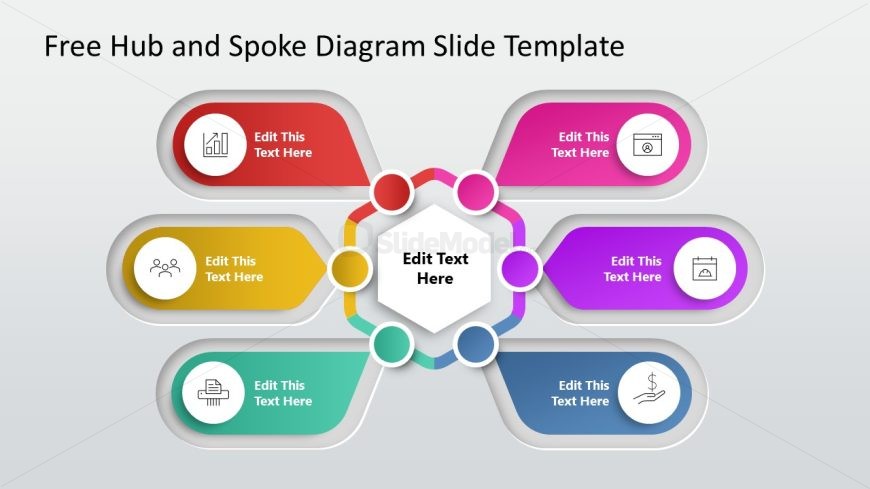 Free Hub & Spoke Diagram PPT Template