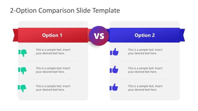 Free 2-Option Comparison Slide Template Slide