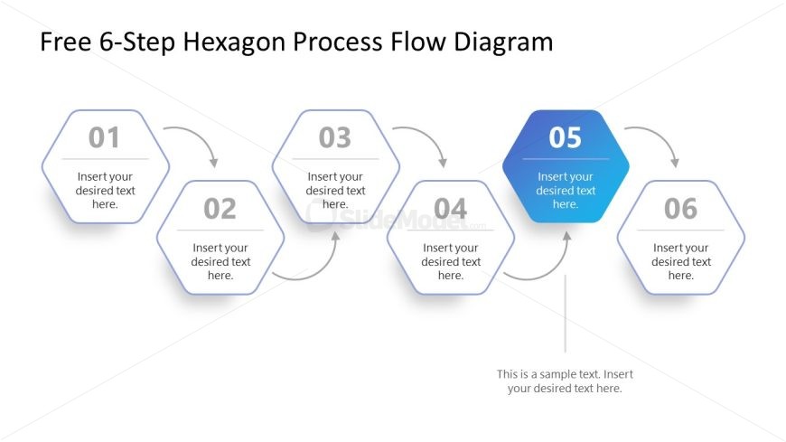 6-Step Hexagon Process Flow PowerPoint Presentation - Step 5 