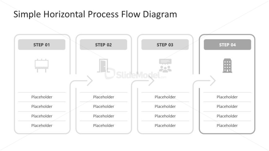 Editable 4-Step Horizontal Process Flow Template 