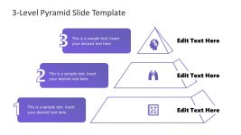 Creative 3-Level Pyramid Diagram with Text Boxes