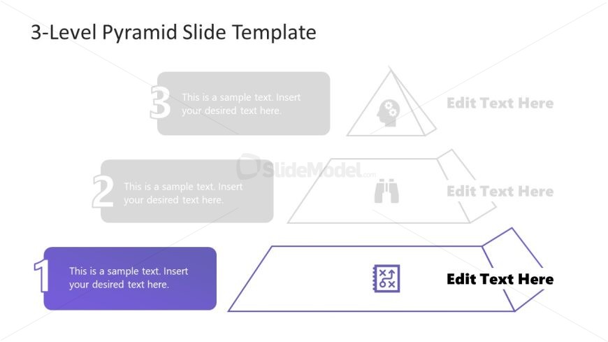 3-Level Pyramid Diagram with Editable Segments