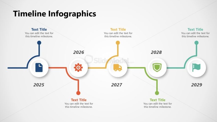 Free Timeline Infographics PowerPoint Slide 