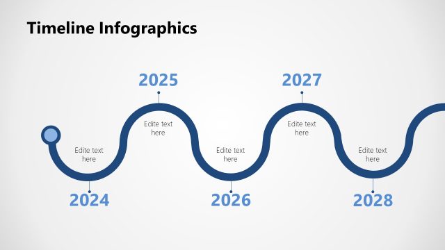 Curved Line Multistage Timeline Slide