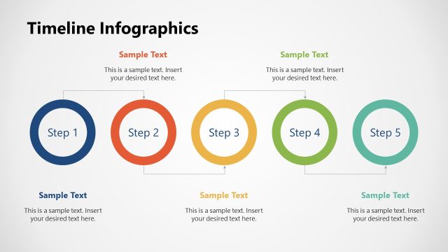 5 Steps Process Diagram Timeline Presentation Template