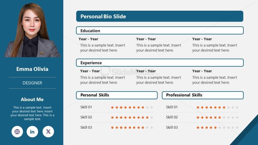 Free Personal Bio Slide Template 